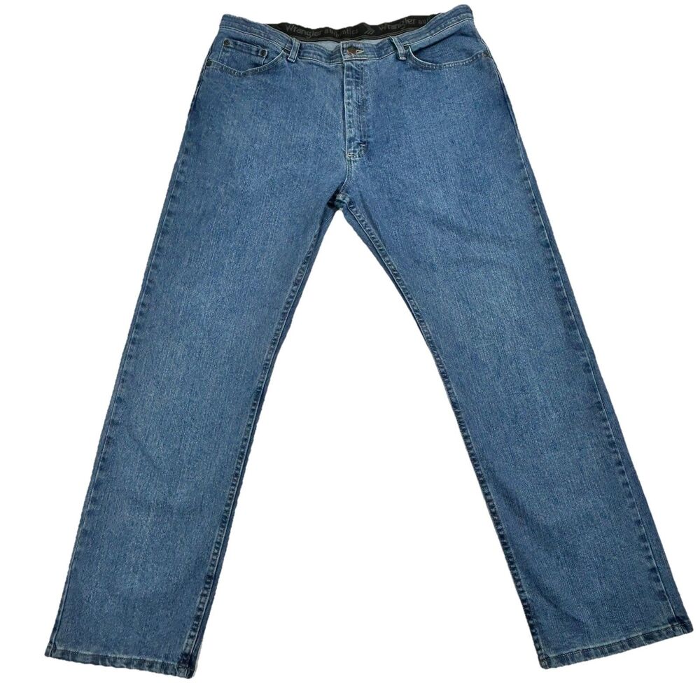 Wrangler Authentics Stretch Denim Blue Jeans Men's Straight Leg 38x32 ZM1CSSL